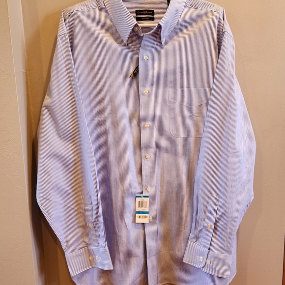 Club Room Men's Shirt Blue Pencil Stripe/ 17 1/2 34-35/ NWT - Picture 8 of 15